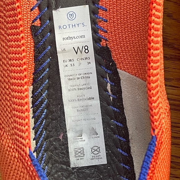 Rothy’s Women’s The Point Flats Persimmon Retired - Picture 3 of 6